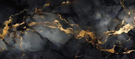 Background with black and golden marble texture