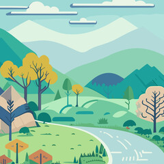 Obraz premium Serenity in Nature: Majestic Landscape Background for Relaxation and Inspiration.