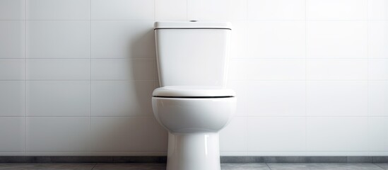 Clean white flush toilet