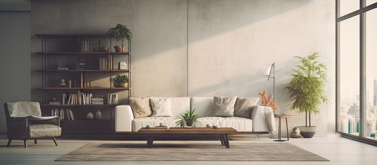 Obraz na płótnie Canvas blurred modern living room interior image