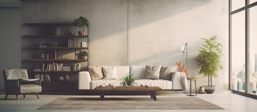 blurred modern living room interior image