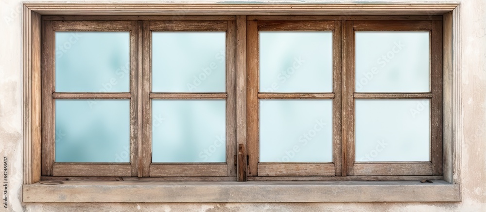 Wall mural Clipped path of vintage window on white background