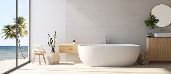 Fototapeta na wymiar Contemporary bathroom design in an Australian residence