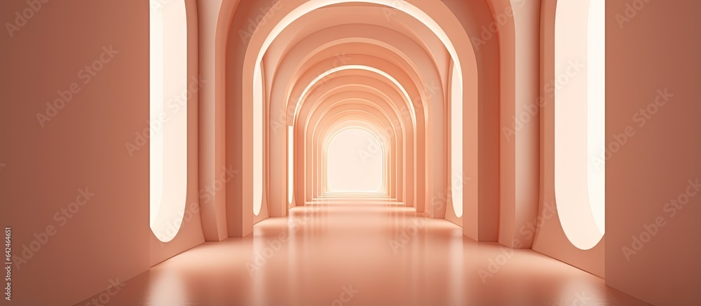 Aufkleber an empty room with an illuminated corridor design