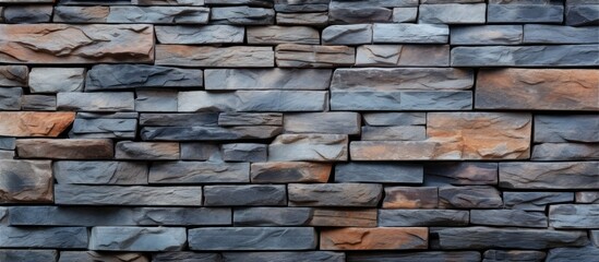 Fototapeta premium Closeup view of modern shale stones background with copy space