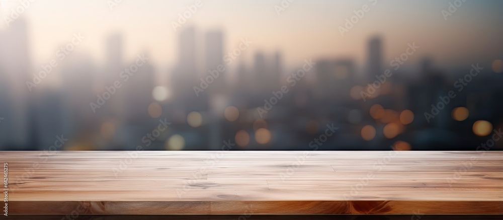 Poster Blurry background of a tabletop for product display or design visual