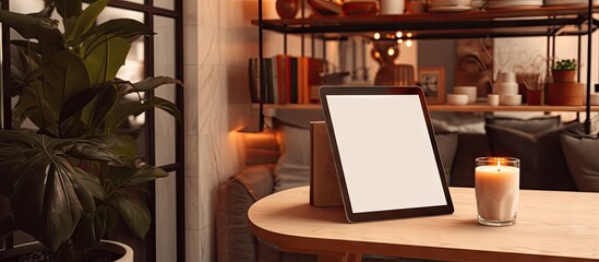 Digital tablet application design mockup for home interiors