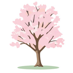 Obraz premium Blossom Magic A Stunning Sakura Tree Vector Set for Creating a Serene Spring Atmosphere in Your Designs