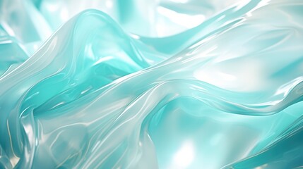 Fototapeta premium teal silk fabric textile satin abstract background, ai