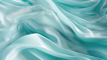 Obraz premium teal silk fabric textile satin abstract background, ai