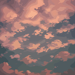 Fototapeta premium Sky Harmony: A mesmerizing pattern featuring clouds, sun, and stars