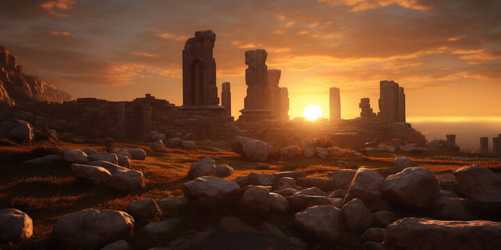 stonehenge at sunset