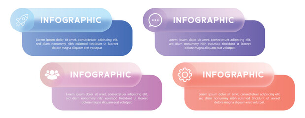 Business and Technology Infographic Glasmorphism Eps