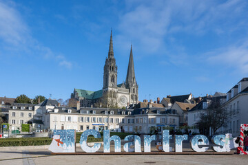 Chartres Blick nach Downtown