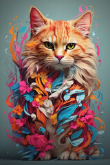 cat with a gift
