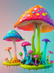 mushrooms in the grass