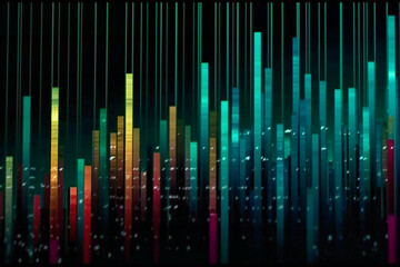 Obraz premium Dynamic stock animation up and down bars on a dark screen