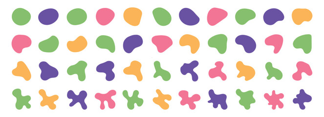 Random blobs print. color Form Abstract style design simple rounded Doodle drops abstract organic shapes liquid  