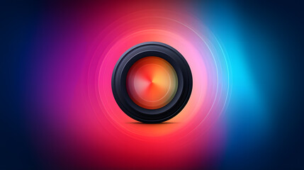 a close up of a camera lens with a blurry background Generative AI - obrazy, fototapety, plakaty