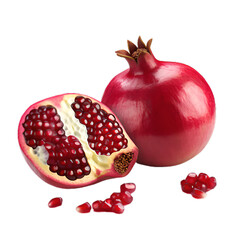 Pomegranate juice Fruit Food, isolated PNG Transparent background created with Generative AI