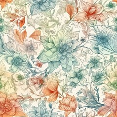 "Spectrum of Blossoms: AI-Designed Florals". Seamless Pattern.