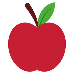 red apple with leaf