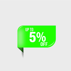 vector discount number percentage green 5%