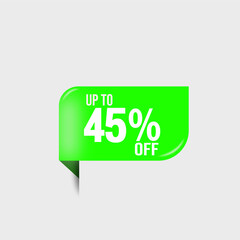 vector discount number percentage green 45%