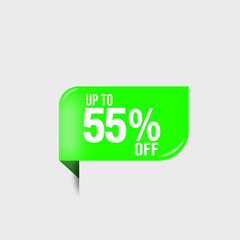 vector discount number percentage green 55%