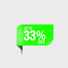 vector discount number percentage green 33%