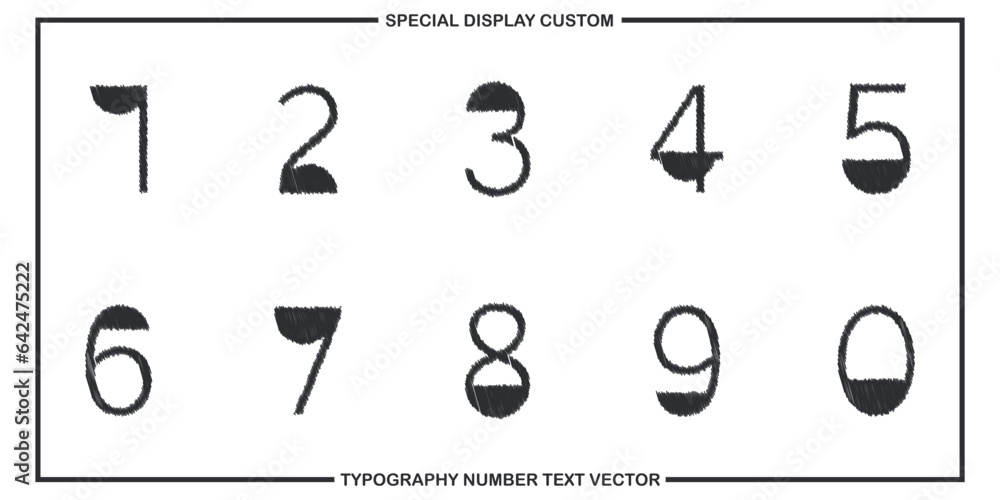 Poster assorted digital custom vector numbers. minimum. color gradation. dark. banner network. 3d effect. d