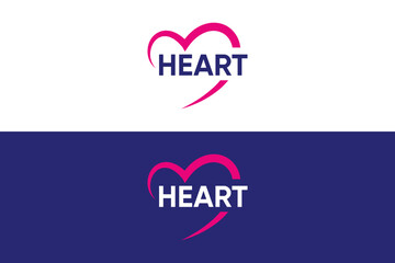 Minimal and Professional letter heart vector logo design