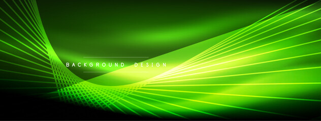 Fototapeta premium Neon light glowing line vectors: vibrant colors, sleek lines. Captivating design style inspired by neon signs. Electric energy for websites, ads, and more