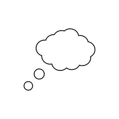 Think bubble isolated on white background. Trendy think bubble in flat style. Modern template for social network and label. Creative thought balloon