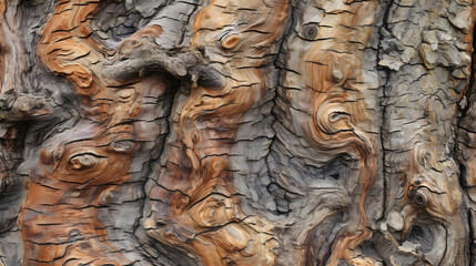 Rough and bumpy tree bark with natural patterns