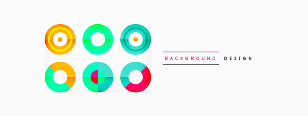 Fototapeta na wymiar Colorful circles abstract background. Hi-tech design for wallpaper, banner, background, landing page, wall art, invitation, prints, posters
