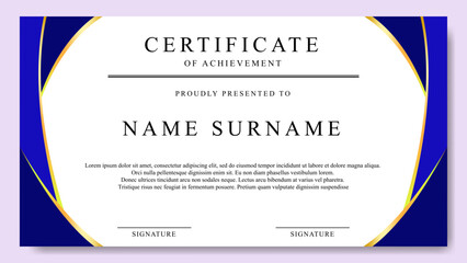 Modern and minimalism certificate for achievement