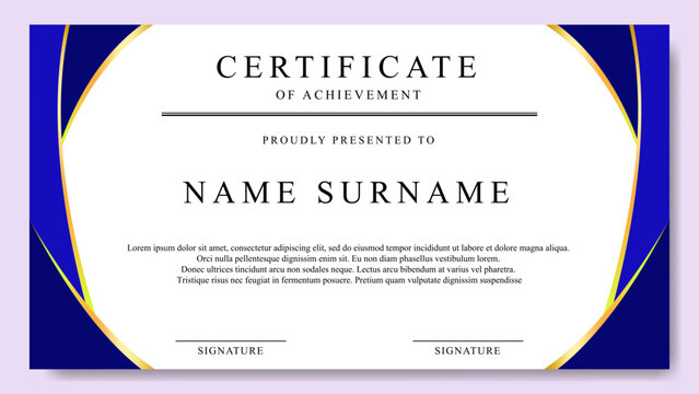 Modern and minimalism certificate for achievement