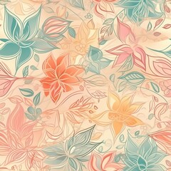 "Seamless Floral Diversity: Burst of Colors". Seamless pattern. ai generated.