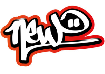 Sticker style graffiti with 