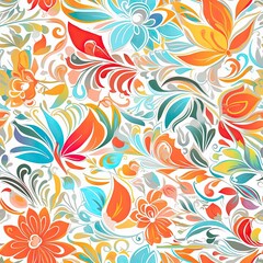 "Floral Symphony: Seamless Color Patterns". Seamless pattern. ai generated.