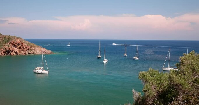 Sicily, Aeolian Islands, Panarea, View panoramic to bay