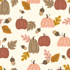 seamless pattern with pumpkins