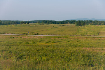 Fototapeta na wymiar View of the Gettysburg battlefield, site of the bloodiest battle of the Civil War. Gettysburg National Military Park. Pennsylvania