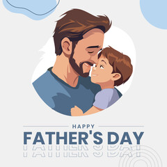 Fathers day Social Media Post Design Vector