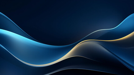 Obraz premium Abstract dark blue wavy gold line curve background