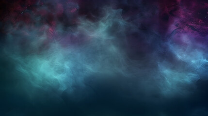Obraz na płótnie Canvas Blue green color abstract smoke on black background