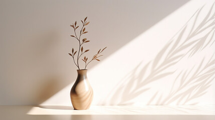 Luminous Minimalism: Vase and Empty Wall