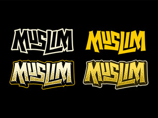 MUSLIM TEXT HAND DRAWN LETTERING WITH SHADOW EFFECT