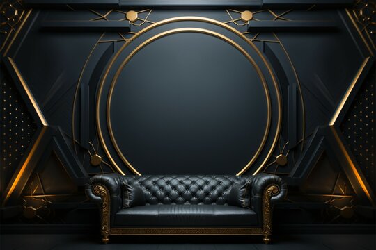 The epitome of luxury, A black backdrop adorned with opulent gold